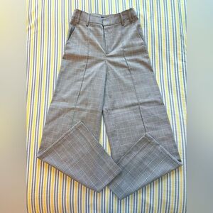 NWOT Zara Bershka Checkered Gray Wide Leg Pants